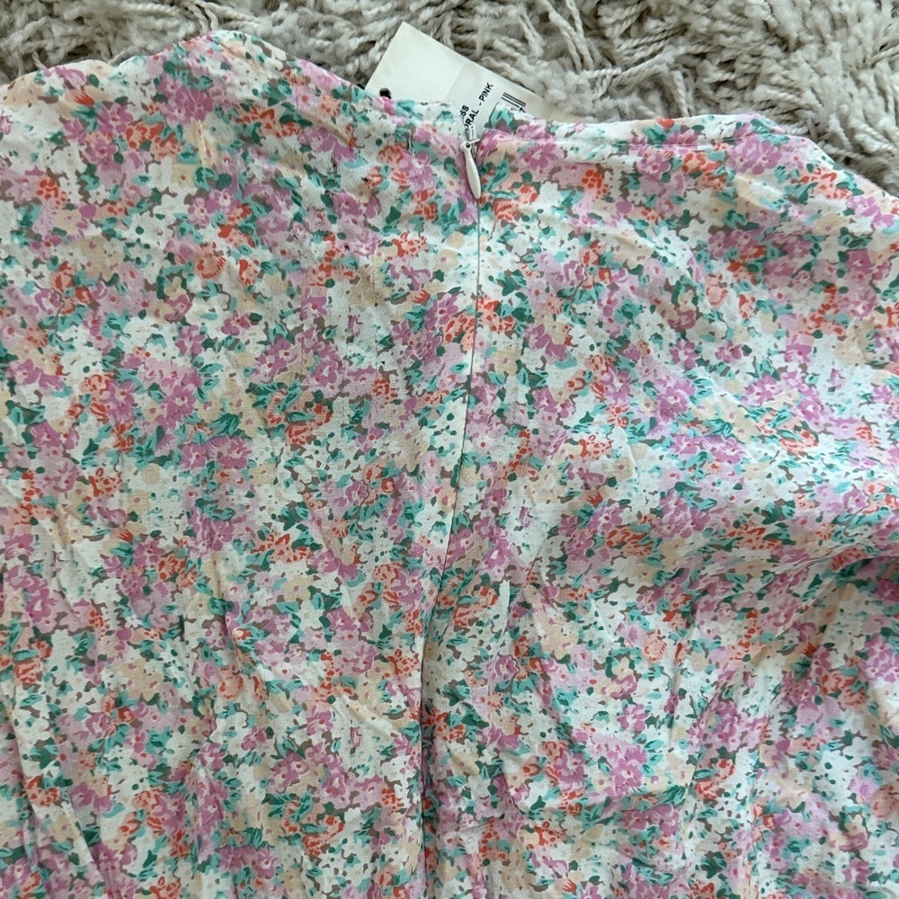 Faithfull the Brand Tonia Floral Mini Dress Pink White Size 2 NWT - Picture 8 of 8